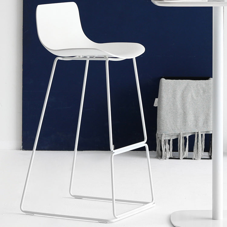 Modern Style Bar-stool Plastic Counter Bar Stool with Metal Legs for Kitchen