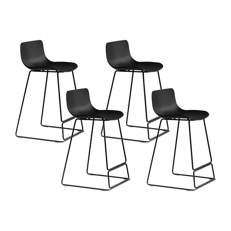Modern Style Bar-stool Plastic Counter Bar Stool with Metal Legs for Kitchen