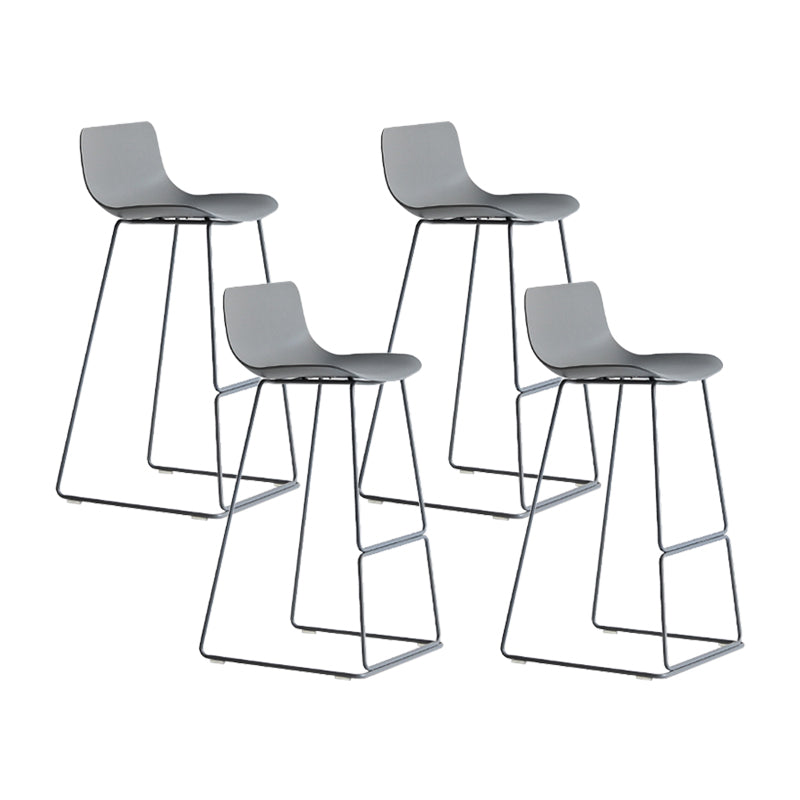 Modern Style Bar-stool Plastic Counter Bar Stool with Metal Legs for Kitchen
