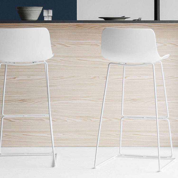 Modern Style Bar-stool Plastic Counter Bar Stool with Metal Legs for Kitchen