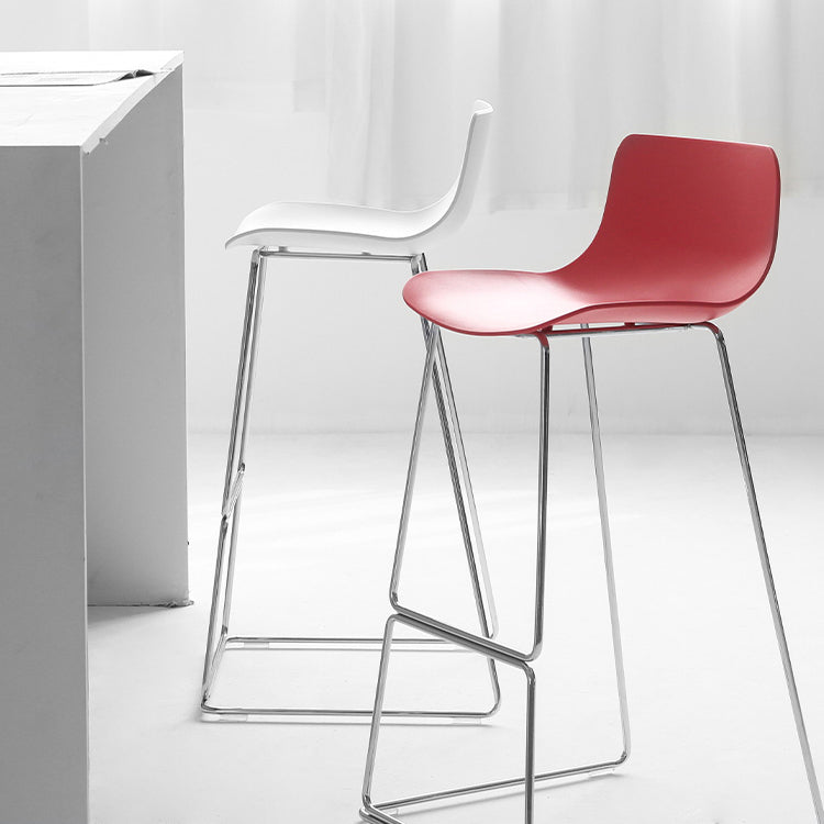 Modern Style Bar-stool Plastic Counter Bar Stool with Metal Legs for Kitchen