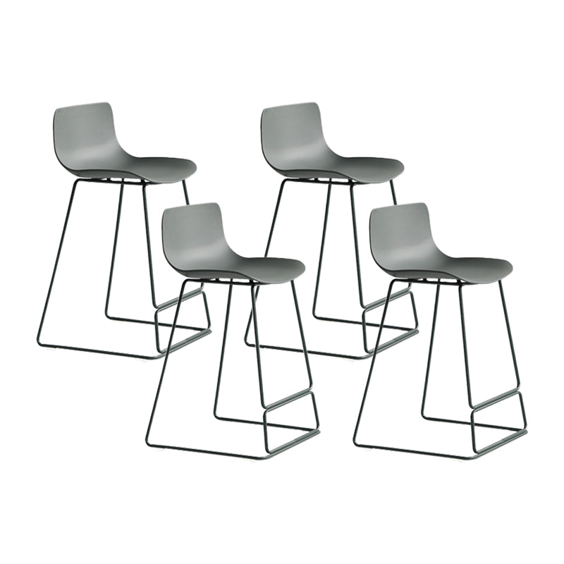 Modern Style Bar-stool Plastic Counter Bar Stool with Metal Legs for Kitchen
