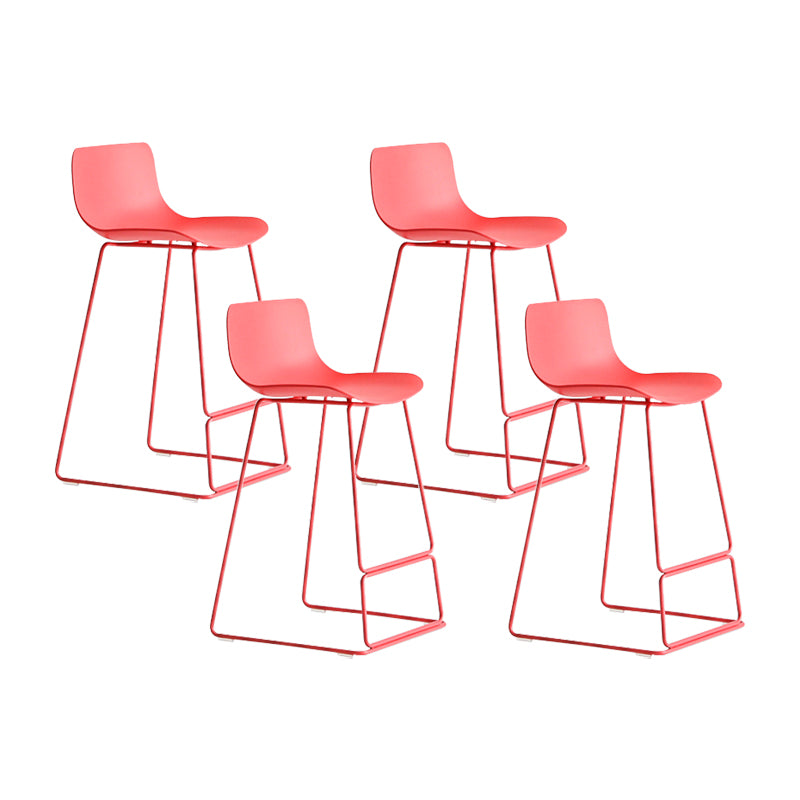 Modern Style Bar-stool Plastic Counter Bar Stool with Metal Legs for Kitchen