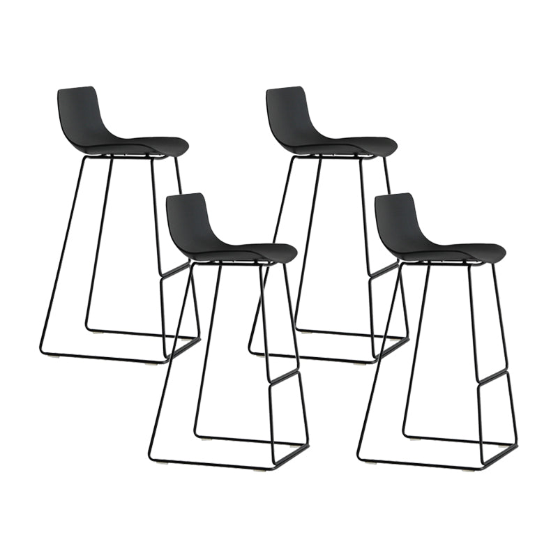 Modern Style Bar-stool Plastic Counter Bar Stool with Metal Legs for Kitchen