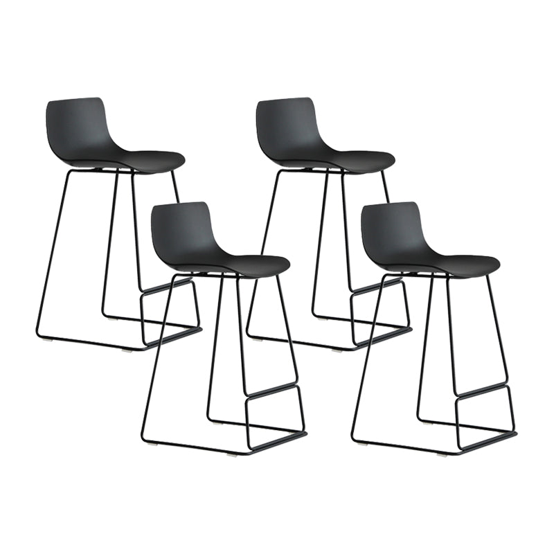 Modern Style Bar-stool Plastic Counter Bar Stool with Metal Legs for Kitchen