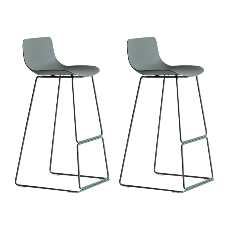 Modern Style Bar-stool Plastic Counter Bar Stool with Metal Legs for Kitchen
