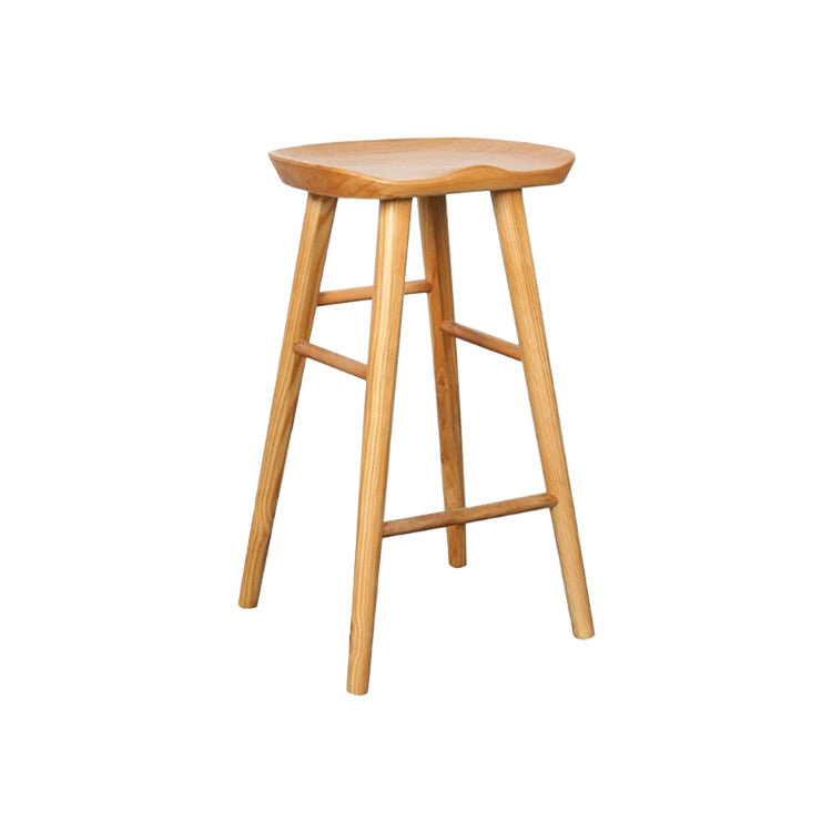 Contemporary Rectangle Bar and Counter Stool Wood Stool with 4 Legs