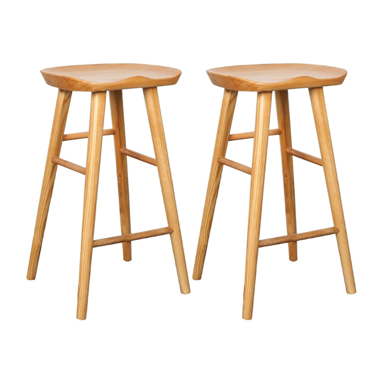 Contemporary Rectangle Bar and Counter Stool Wood Stool with 4 Legs