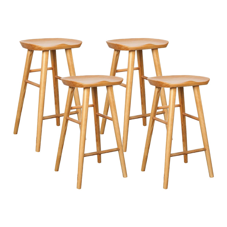 Contemporary Rectangle Bar and Counter Stool Wood Stool with 4 Legs