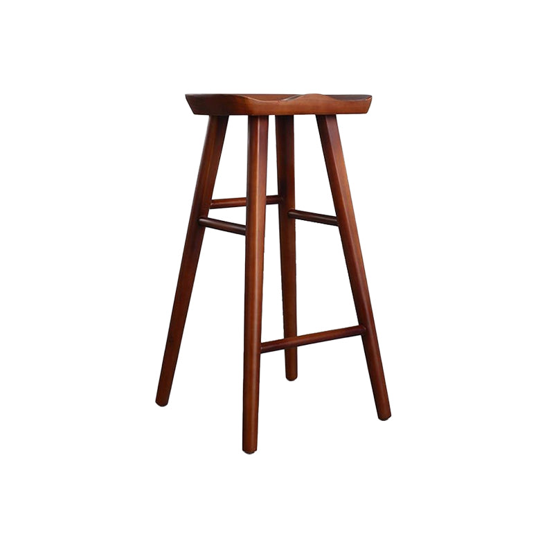 Contemporary Rectangle Bar and Counter Stool Wood Stool with 4 Legs