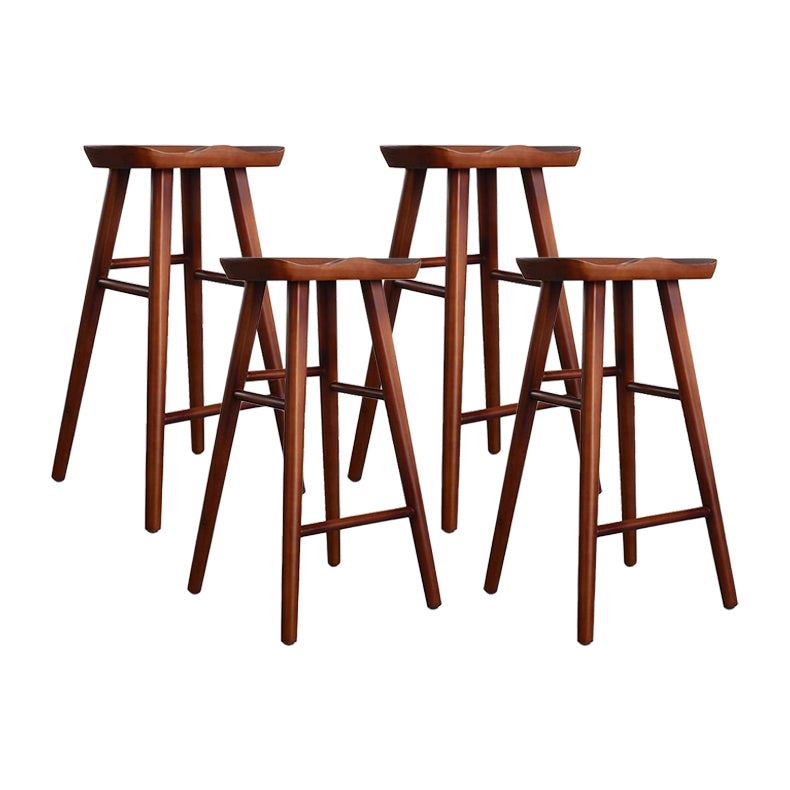 Contemporary Rectangle Bar and Counter Stool Wood Stool with 4 Legs