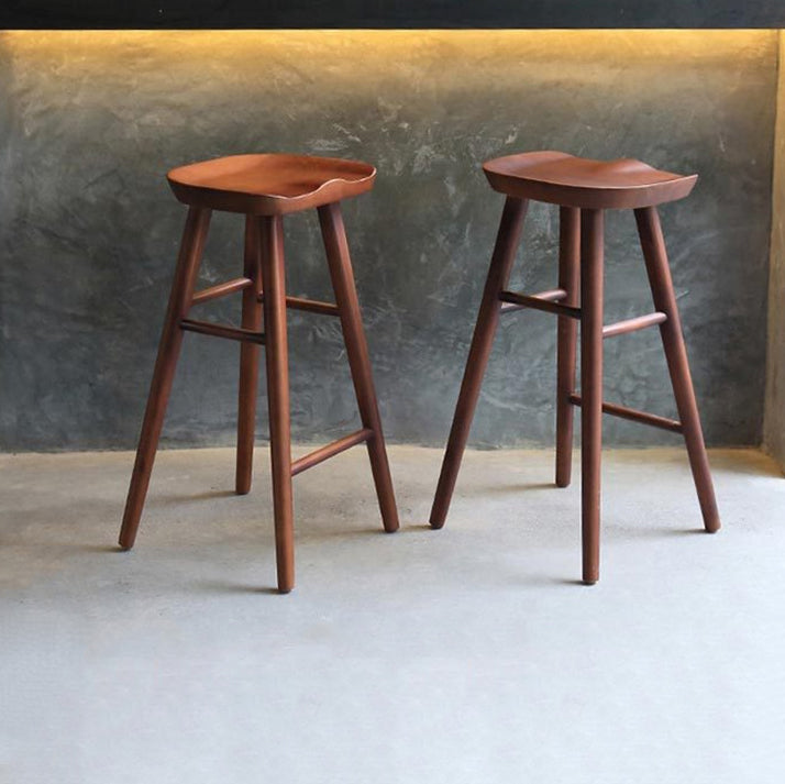Contemporary Rectangle Bar and Counter Stool Wood Stool with 4 Legs