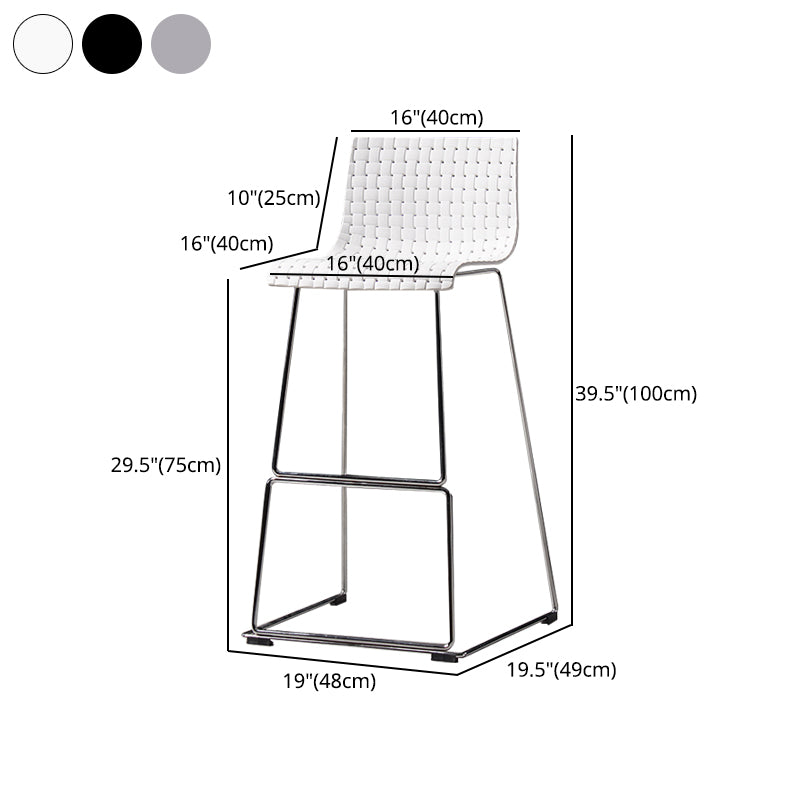 Industrial Bar-stool Plastic Counter Bar Stool for Kitchen Bar with Metal Legs