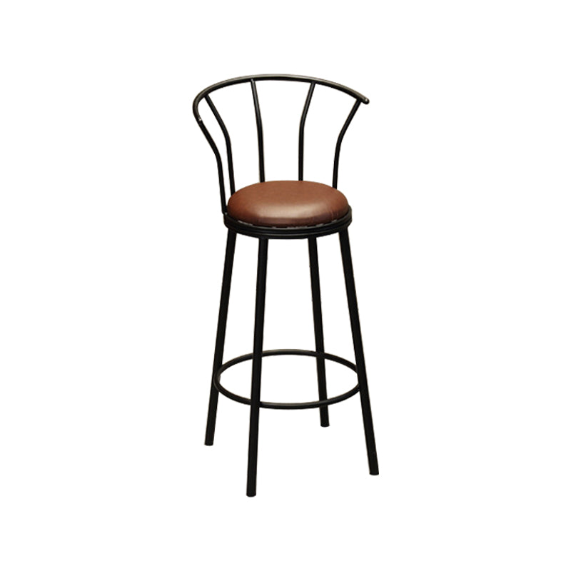 Industrial Bar and Counter Stool Brown Stool with Black Base