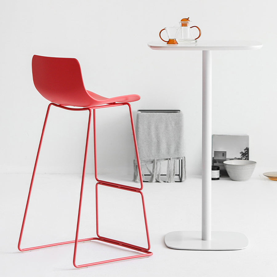 Nordic Bar-stool Plastic Counter Bar Stool for Kitchen Bar with Metal Legs
