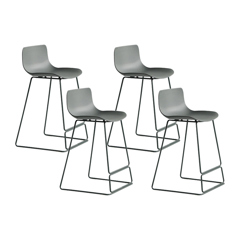 Nordic Bar-stool Plastic Counter Bar Stool for Kitchen Bar with Metal Legs