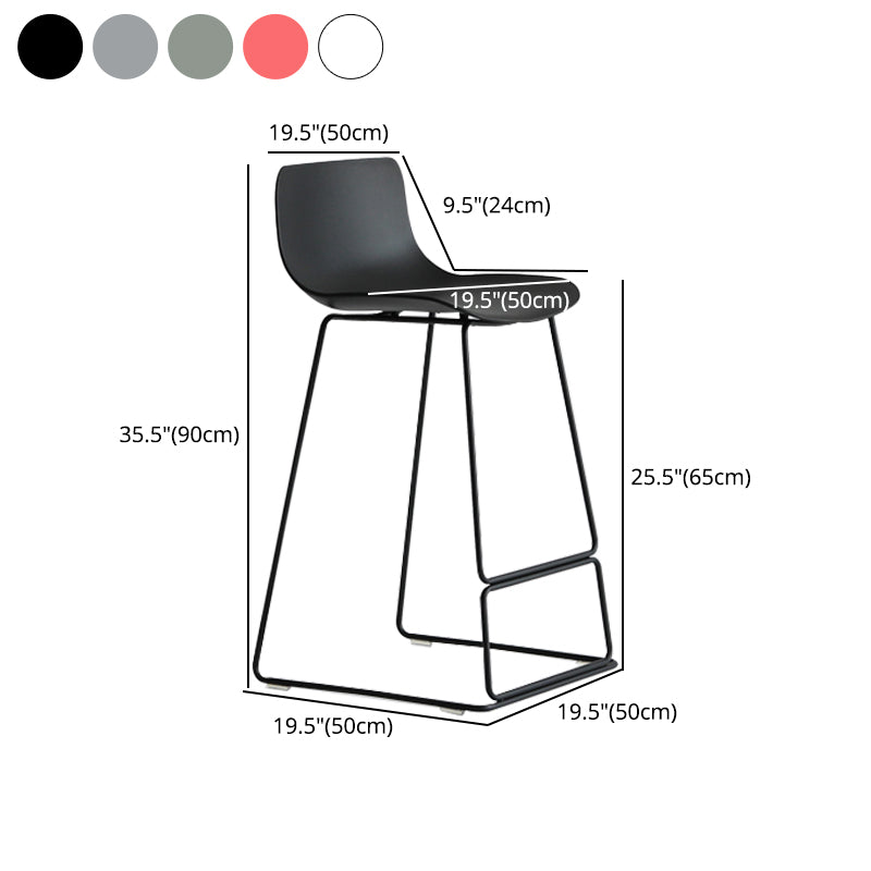Nordic Bar-stool Plastic Counter Bar Stool for Kitchen Bar with Metal Legs