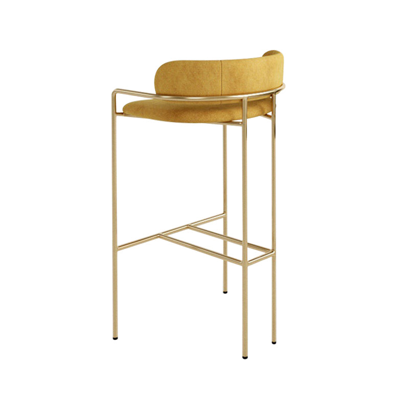 29.53" Glam Bar and Counter Stool Low Back Stool with 4 Metal Legs