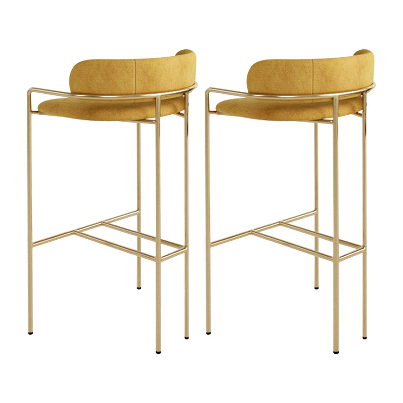 29.53" Glam Bar and Counter Stool Low Back Stool with 4 Metal Legs