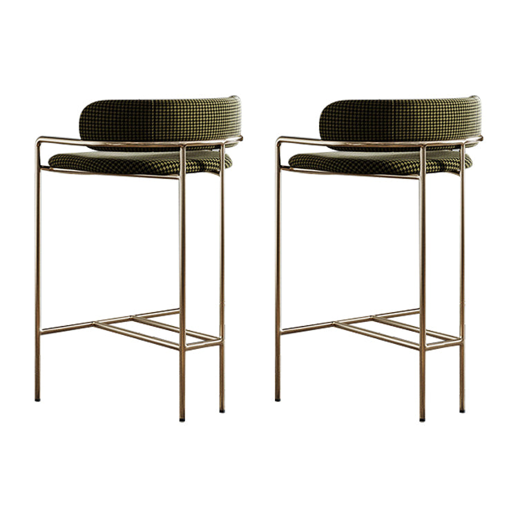 29.53" Glam Bar and Counter Stool Low Back Stool with 4 Metal Legs