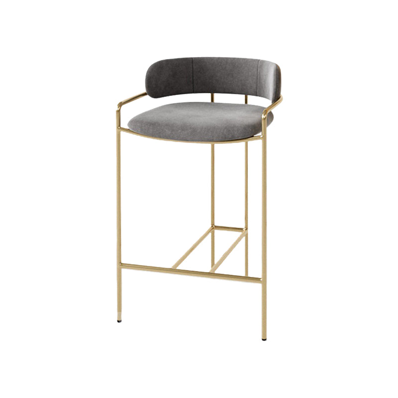 29.53" Glam Bar and Counter Stool Low Back Stool with 4 Metal Legs