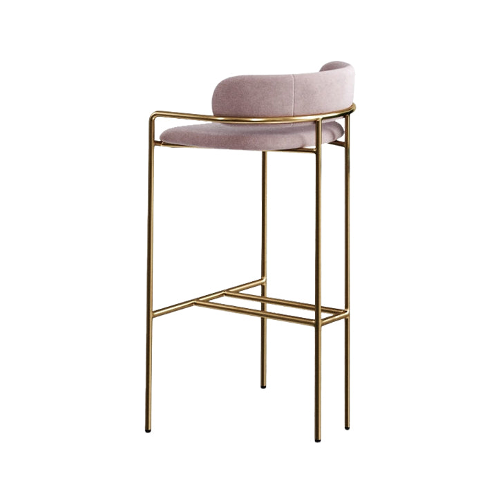 29.53" Glam Bar and Counter Stool Low Back Stool with 4 Metal Legs