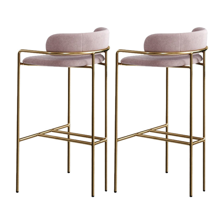 29.53" Glam Bar and Counter Stool Low Back Stool with 4 Metal Legs