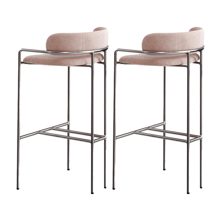 29.53" Glam Bar and Counter Stool Low Back Stool with 4 Metal Legs