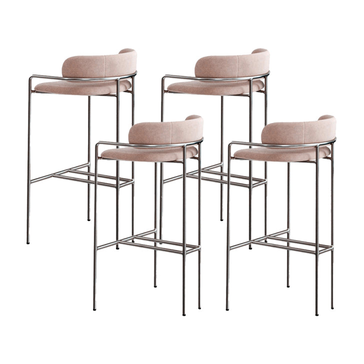 29.53" Glam Bar and Counter Stool Low Back Stool with 4 Metal Legs