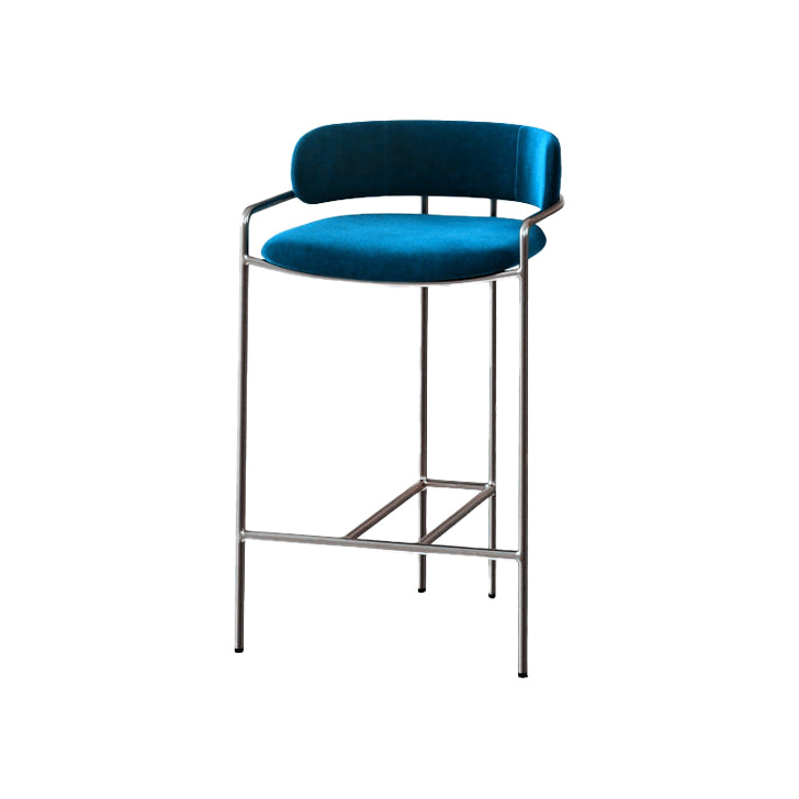 29.53" Glam Bar and Counter Stool Low Back Stool with 4 Metal Legs