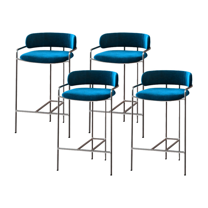 29.53" Glam Bar and Counter Stool Low Back Stool with 4 Metal Legs