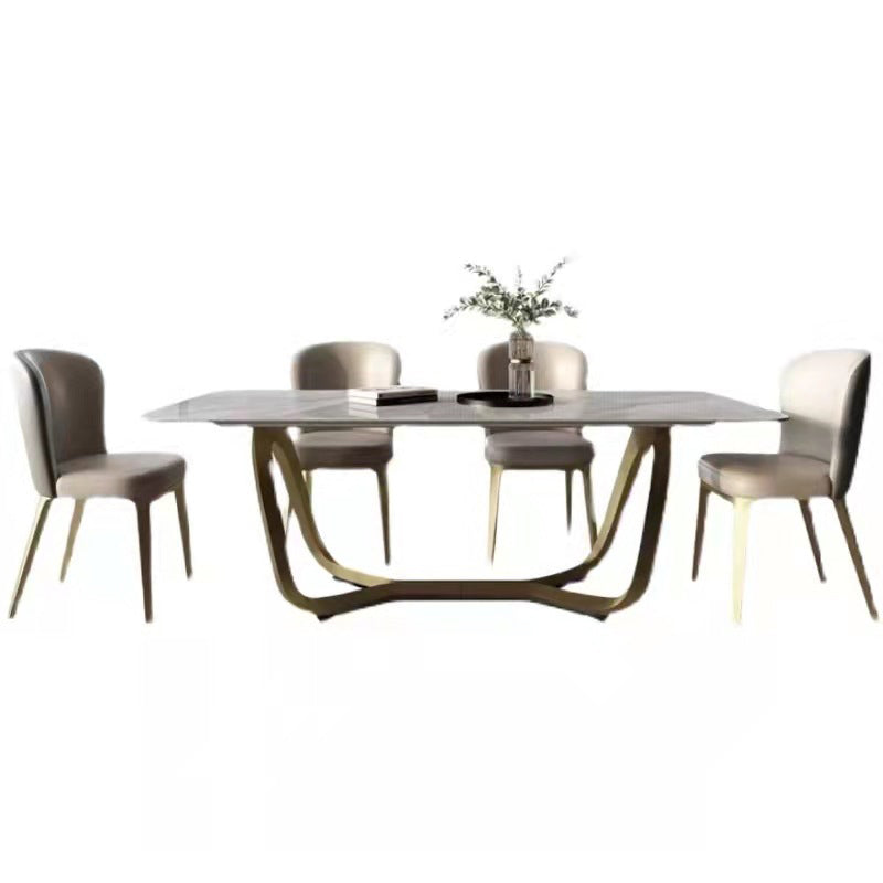 Luxury Sintered Stone Dining Set Rectangle 1/2/5/6/7 Pieces Dining Table with Chairs