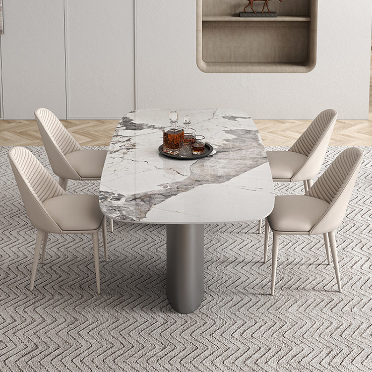 Modern Sintered Stone Top Dining Set Rectangle 1/4/5/6 Pieces Dining Table with Chairs