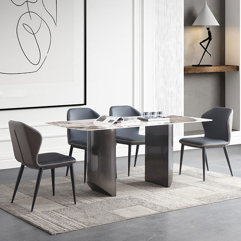 Modern Sintered Stone Top Dining Set Rectangle 1/4/5/7 Pieces Dining Table with Chairs