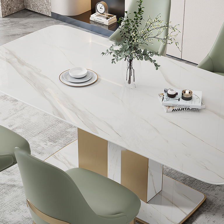 Designer Style Sintered Stone Top Dining Set Rectangle 1/2/5/6 Pieces Table with Chairs