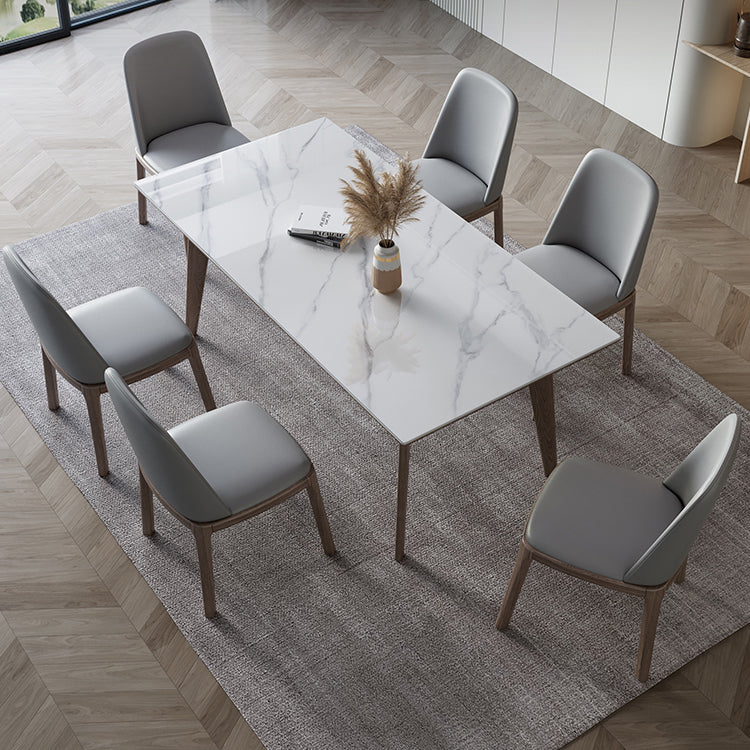 Modern Rectangle Sintered Stone Top Dining Set 1/4/5/7 Pieces Dining Table with Chairs