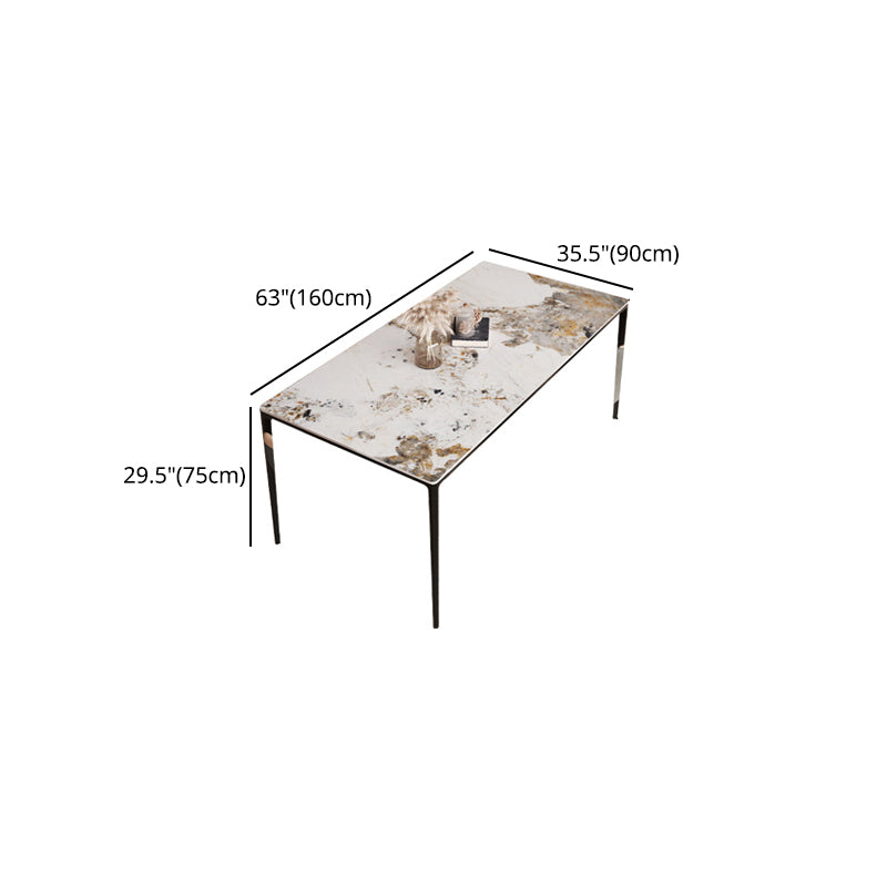 Designer Style Rectangle Sintered Stone Dining Set 1/2/5/7 Pieces Dining Table with Chairs