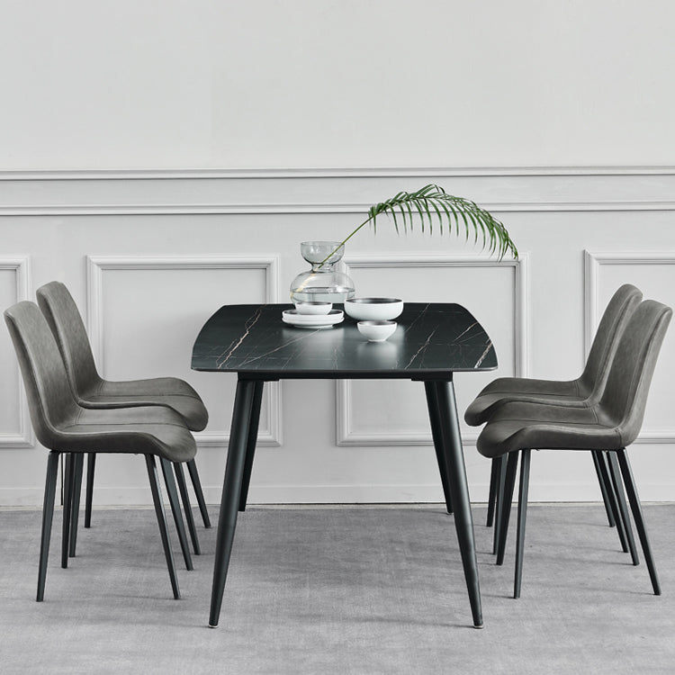 Modern Metal Dining Set 1/4/5 Pieces Rectangle Dining Table Set