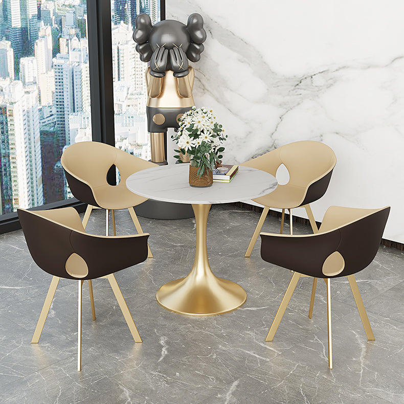 Table à manger ronde en pierre frittée Table tulipe de luxe traditionnelle