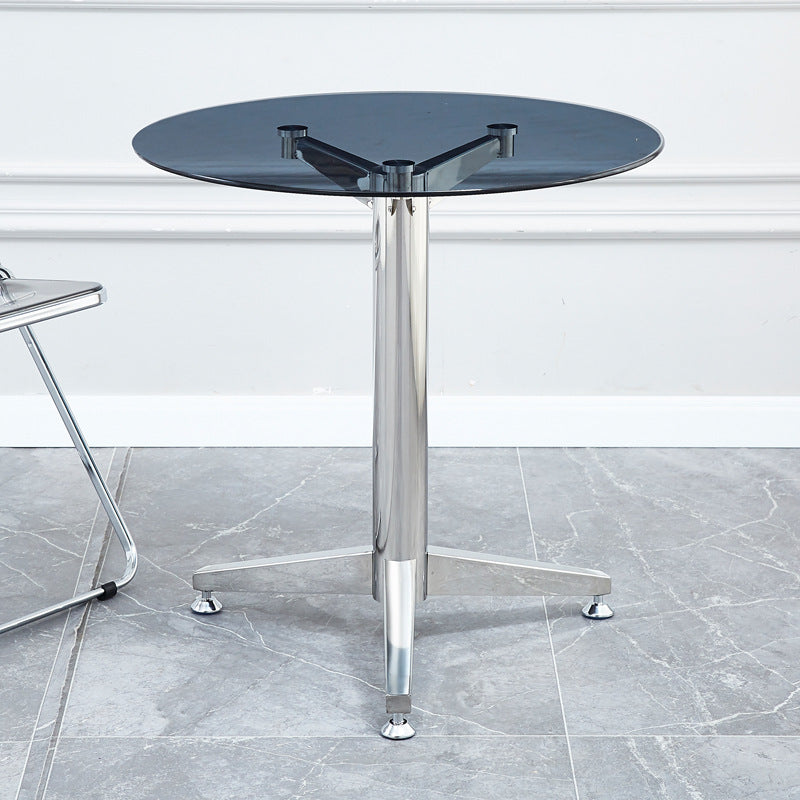 Glass Top Dining Table Modern Dining Table with Pedestal Base