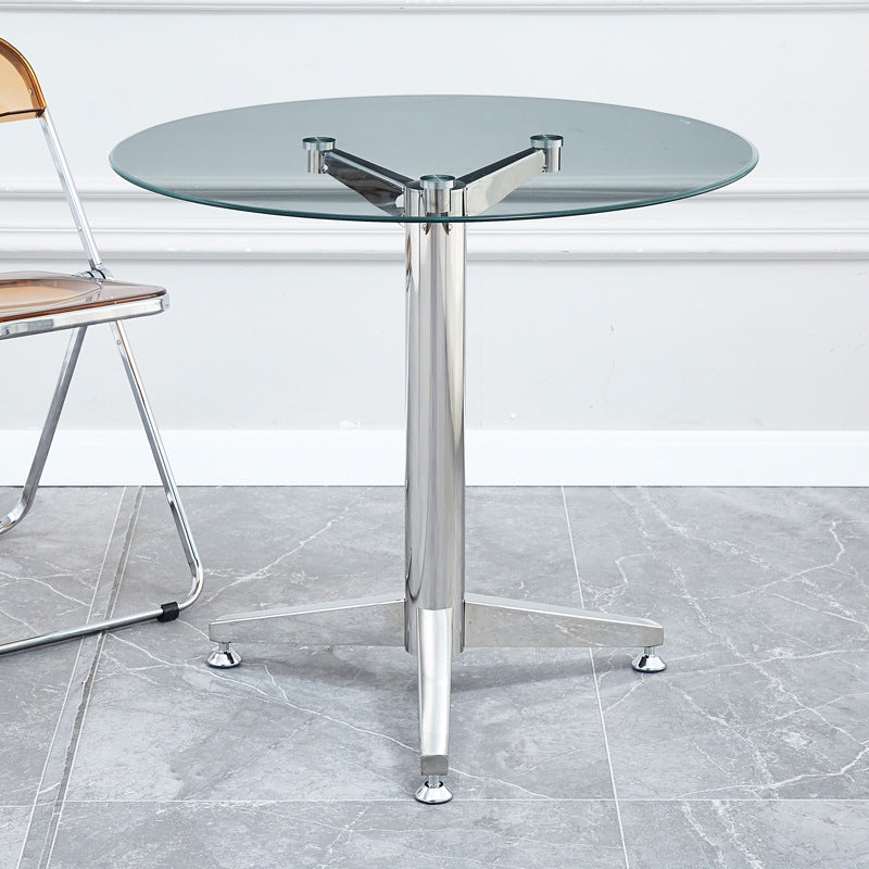 Glass Top Dining Table Modern Dining Table with Pedestal Base