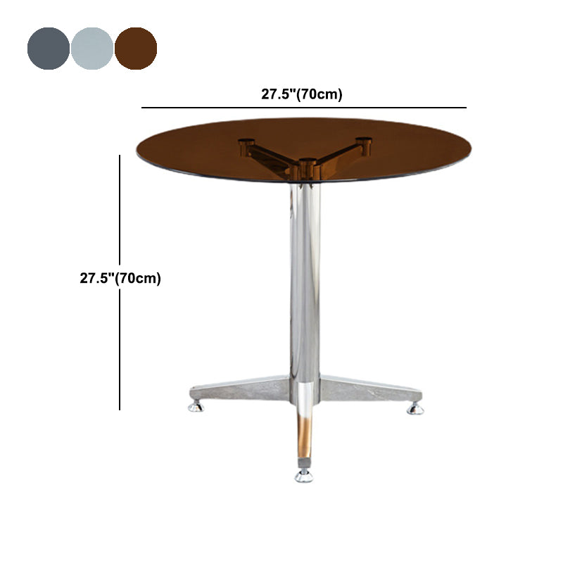 Glass Top Dining Table Modern Dining Table with Pedestal Base