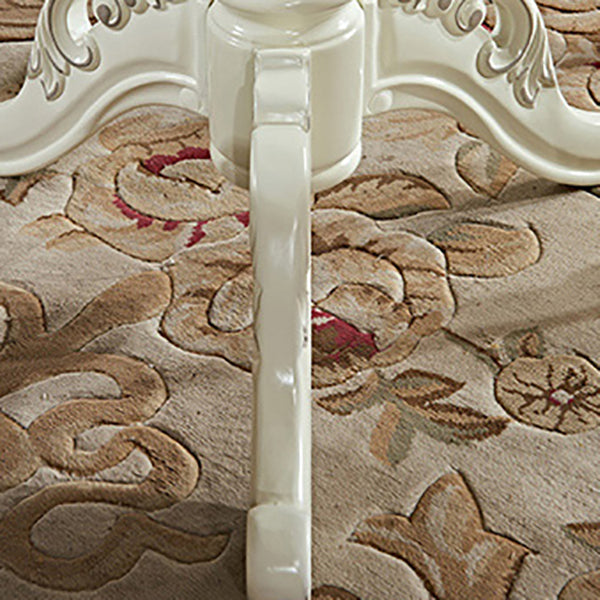 Solid Wood Victorian Round Dining Table Rubberwood Table with Pedestal Base