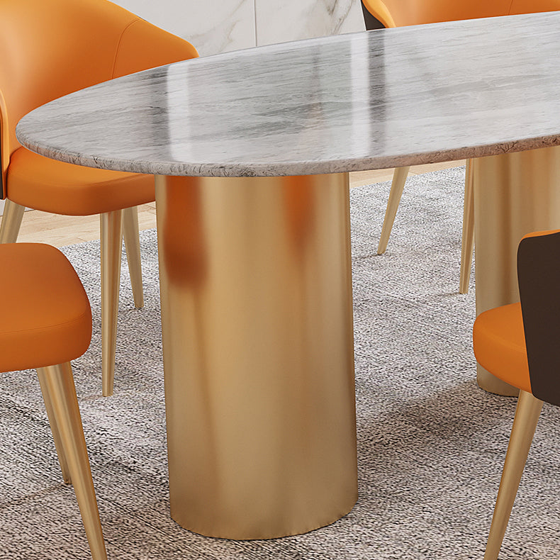 Sintered Stone Dining Table Traditional Luxury Table with Gold Frame