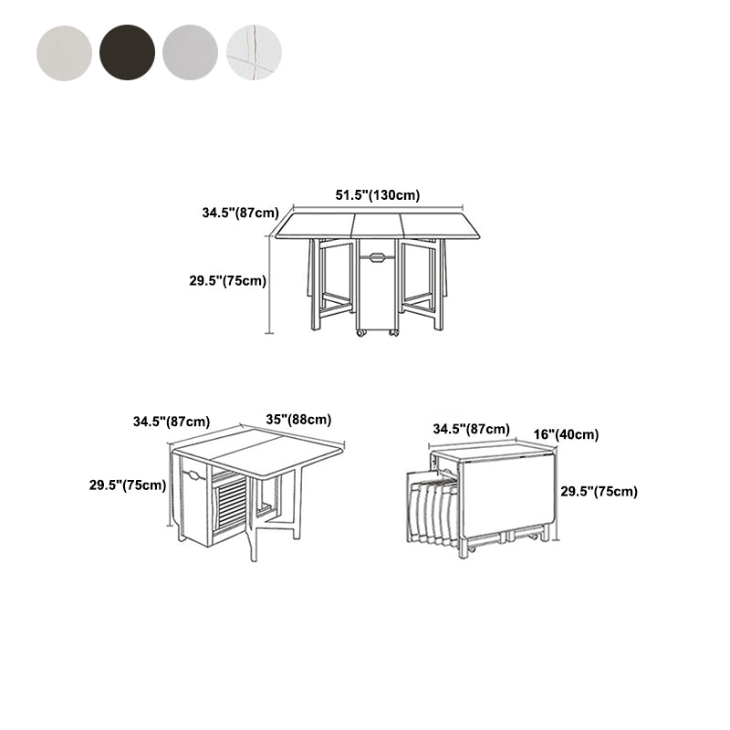 Rectangle Shape Table Contemporary Folding Dining Room Collection for Home