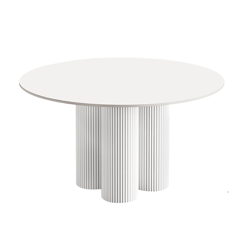 Round Standard Height Dining Table Modern White Wood Dining Site Table