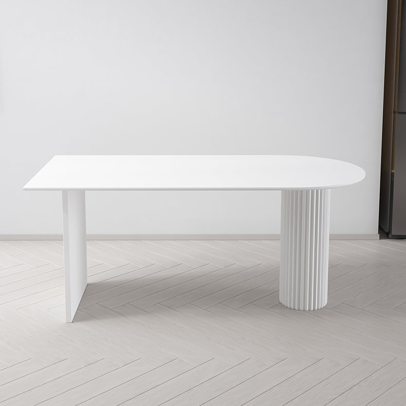 Dining Room Kitchen Table Modern Oval Solid Wood Double Pedestal Table