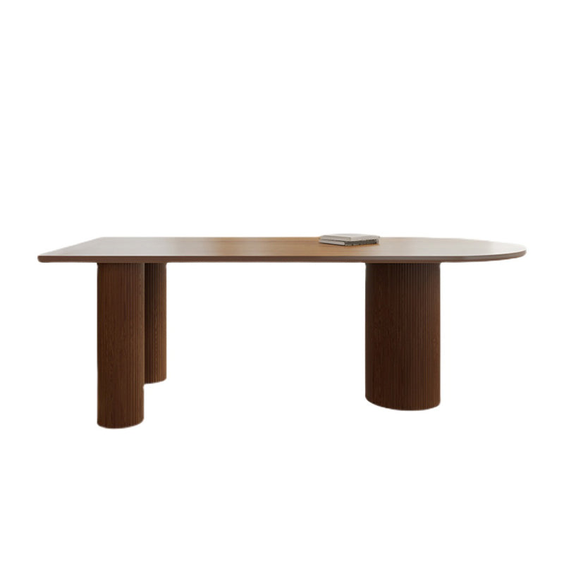 Contemporary Dining Oval Table Dining Wooden Table for Restaurant with Wood Legs