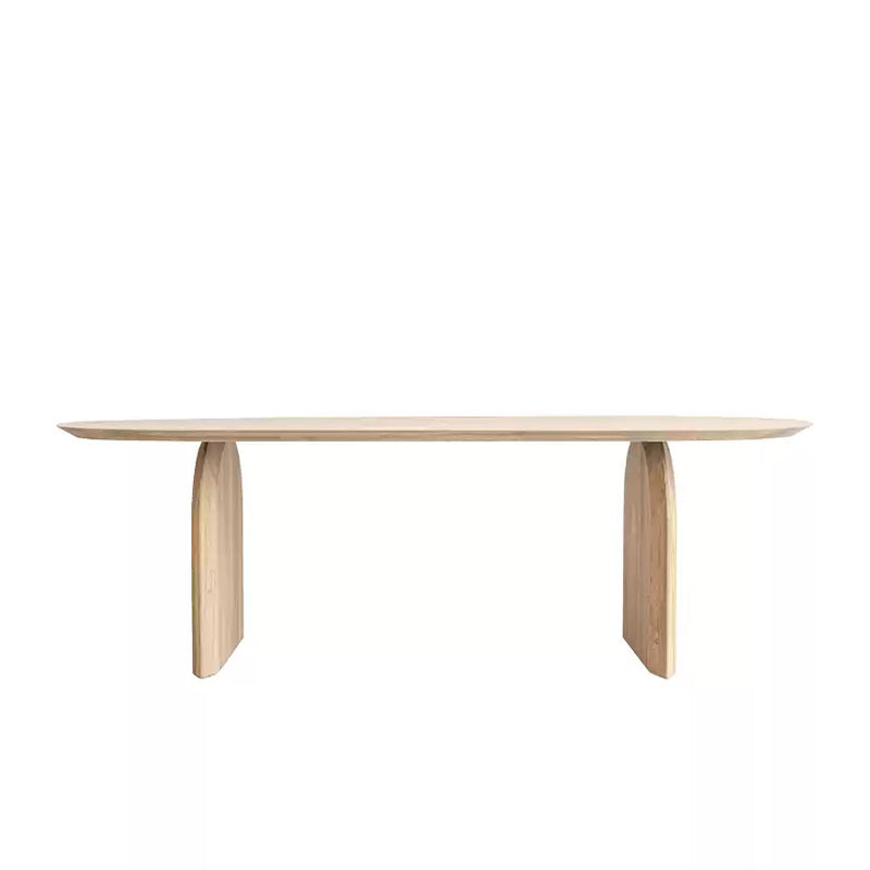 Modern Solid Wood Table for Restaurant Oval Table with Double Pedestal