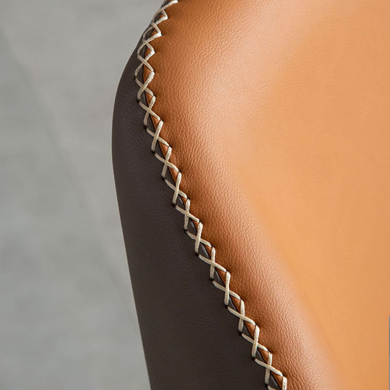 Industrial Design Armless Wingback Side Chair Faux Leather Side Chair